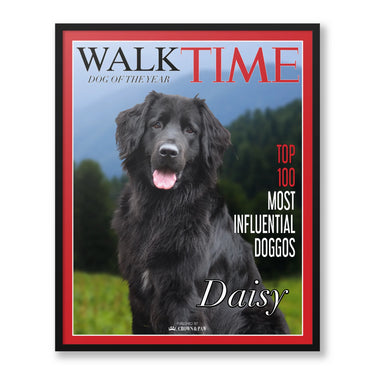 Personalized Walk Time Pet Face Magazine Cover