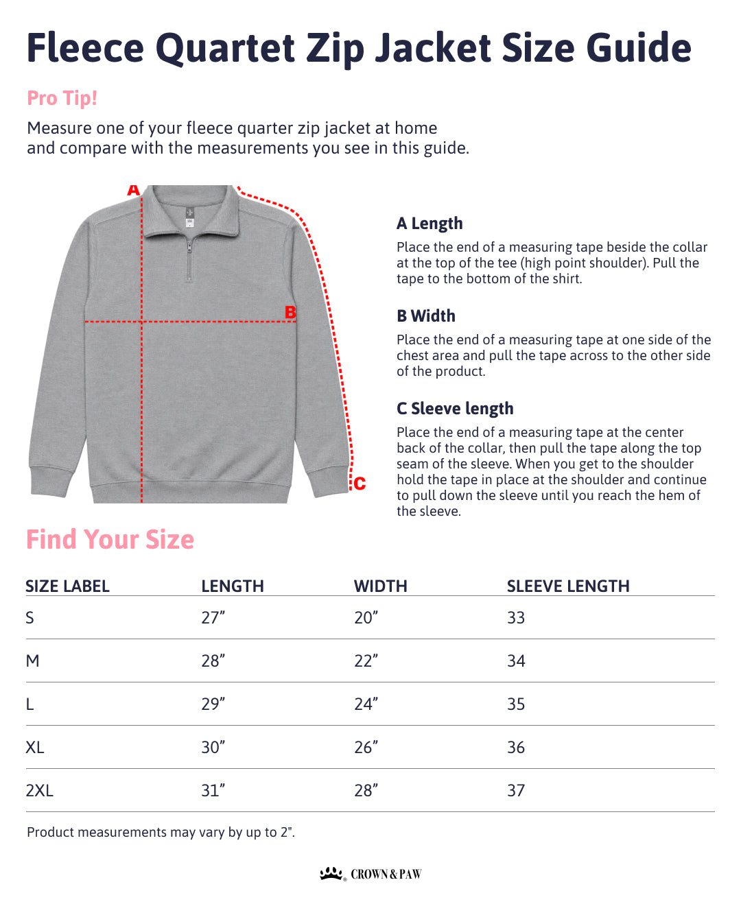 Size chart