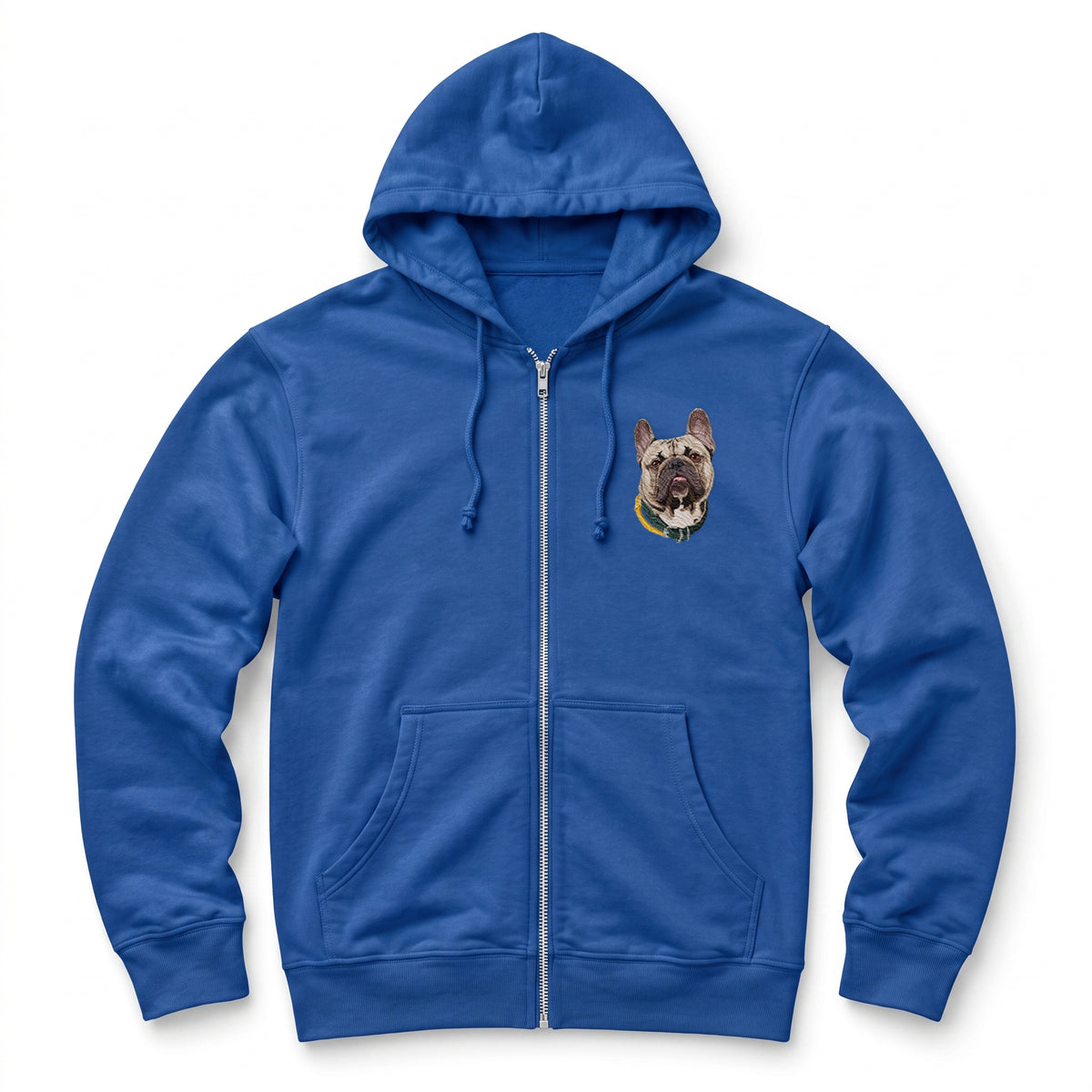 Custom Pet Face Embroidered Zip up Hoodie
