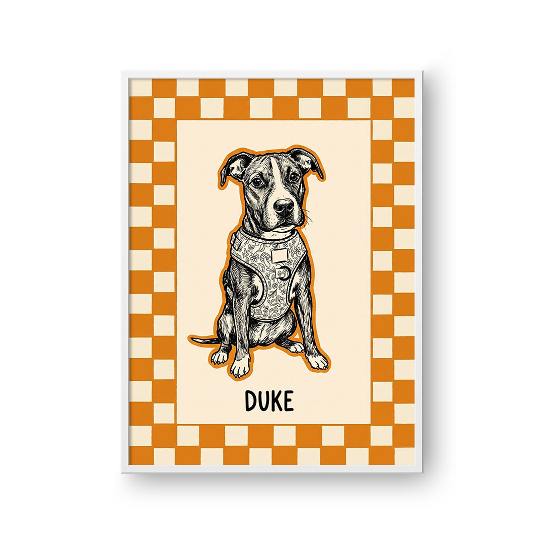 Checkered Pet Portrait