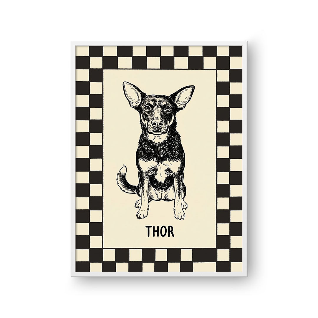 Checkered Pet Portrait