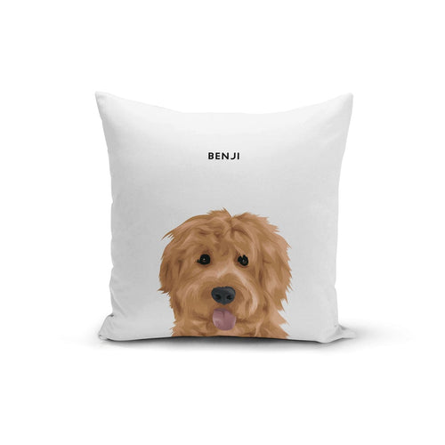 Crown and Paw - Throw Pillow Modern Pet Face Throw Pillow - One Pet 14" x 14" / With Name