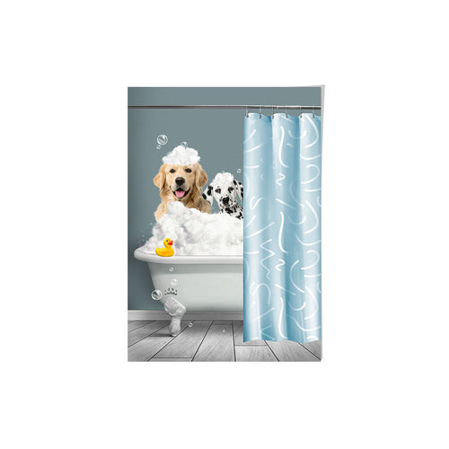Bath Tub Pet Portrait (Two Pets) - Custom Pet Art