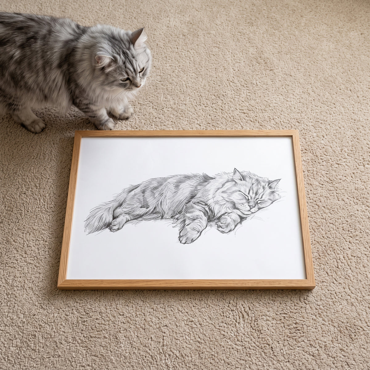 Sleeping Sketch Pet Portrait