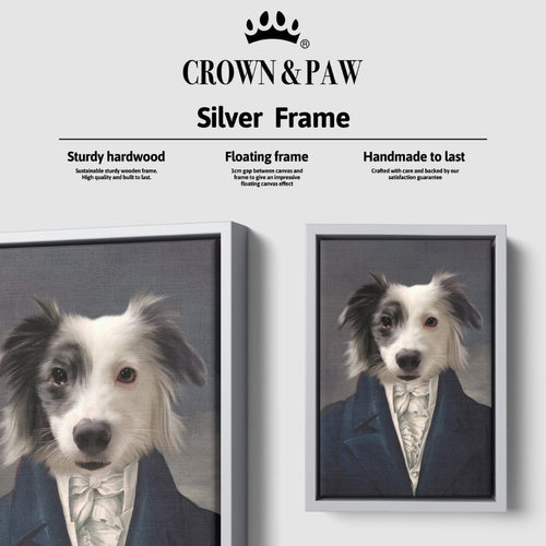Crown and Paw - Canvas The Aristocrat - Custom Pet Canvas 8" x 10" / Silver