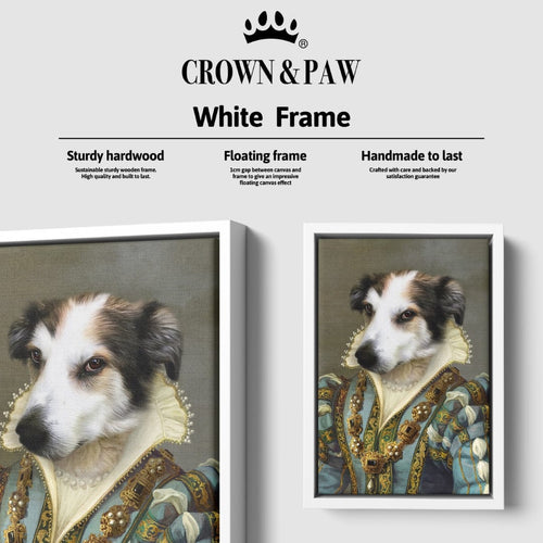 Crown and Paw - Canvas The Sapphire Queen - Custom Pet Canvas 8" x 10" / White