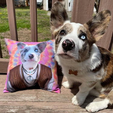 The Hippie - Custom Throw Pillow