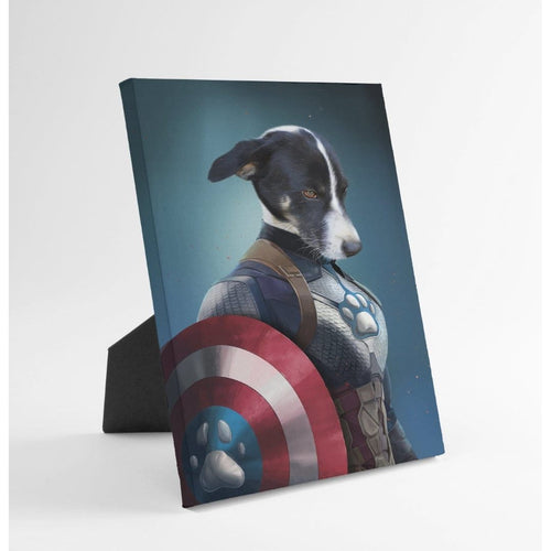 Crown and Paw - Standing Canvas Captain Pawmerica - Custom Standing Canvas
