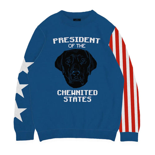 Crown and Paw - Knitwear Limited Edition! 4th of July President Knitted Sweater 2XS / Blue