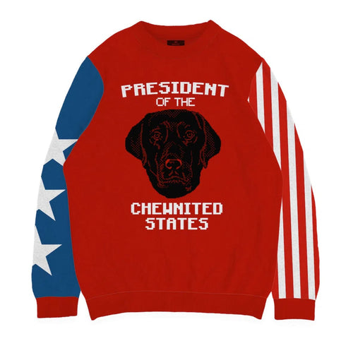 Crown and Paw - Knitwear Limited Edition! 4th of July President Knitted Sweater 2XS / Red