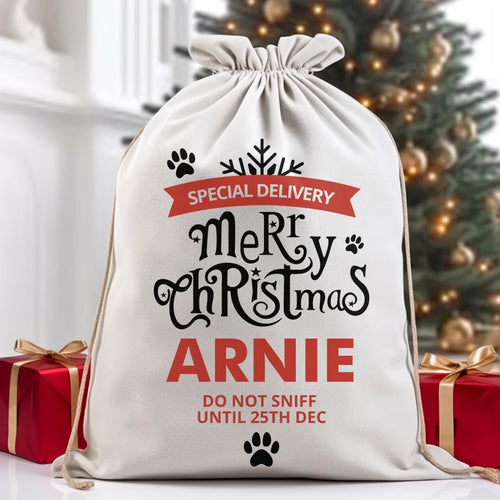 Custom Name Merry Christmas Gift Sack