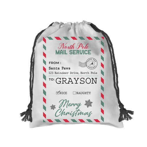 Christmas Sack - Black Drawstring Mock Up - Base Image