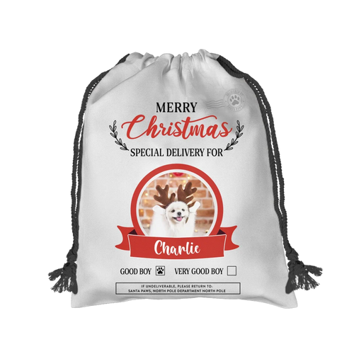 Christmas Sack - Black Drawstring Mock Up - Base Image