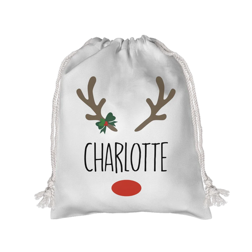 Christmas Sack - White Drawstring Mock Up - Base Image