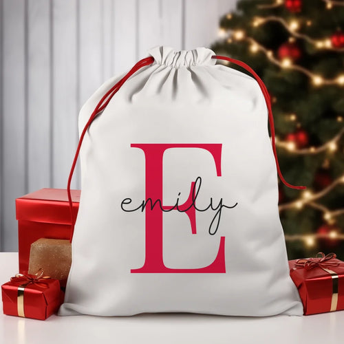 Initial Monogram Christmas Gift Sack