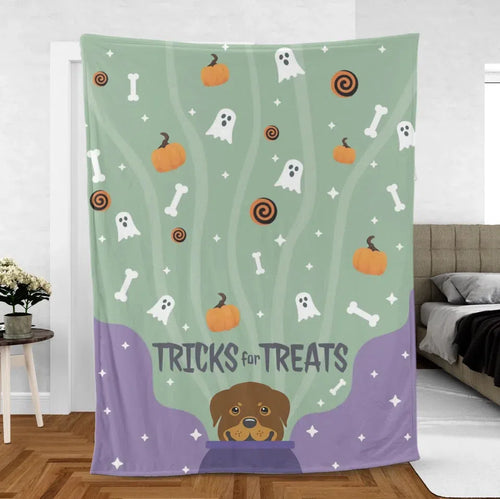 Tricks for Treats Blanket with Custom Pet Icon