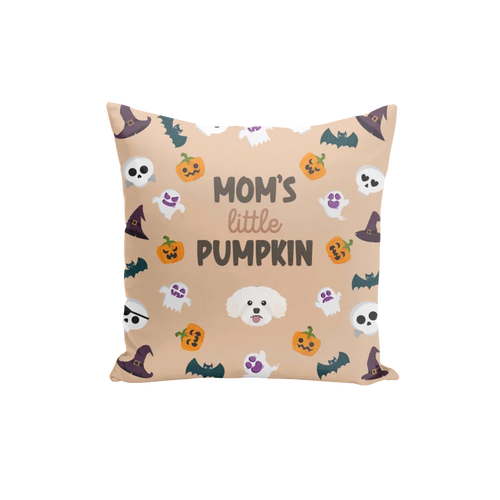 Little Pumpkin Throw Pillow with Pet Icon