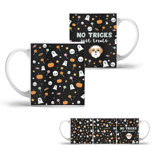 No Tricks Just Treats Mug with Custom Pet Icon