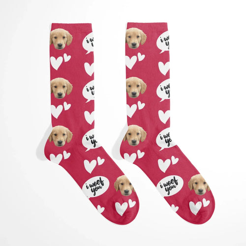 I Woof You Pet Face Socks