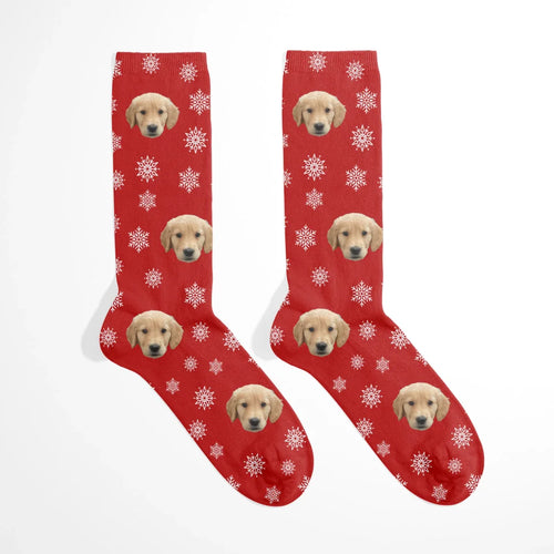 Christmas Snowflakes Pet Face Socks