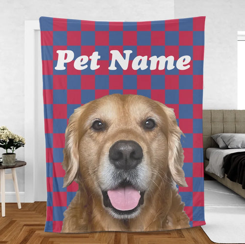 Personalized Checkered Photo Blanket