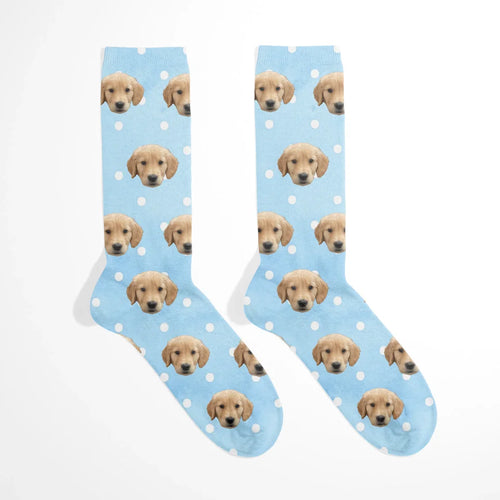 Personalized Polka Dot Pet Face Socks