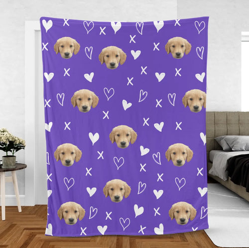 Personalized Hugs and Kisses Pet Photo Blanket