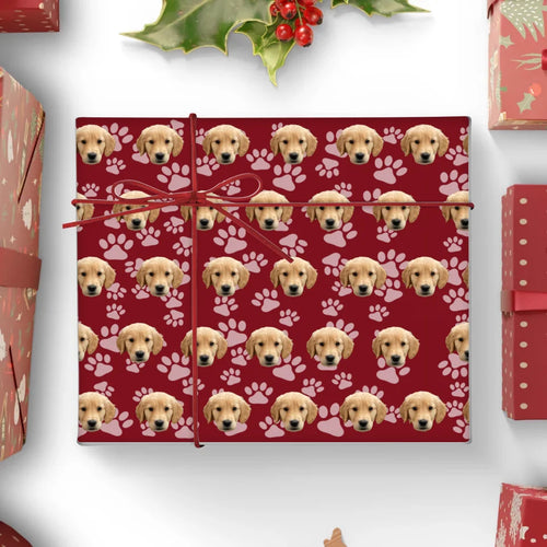 Personalized Pet Face Pattern Wrapping Paper