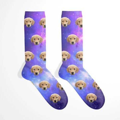 Personalized Pet Face Space Print Socks