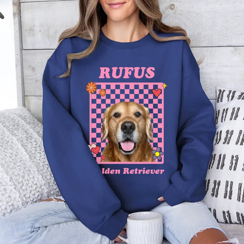 Personalized Checkered Pet Photo Sweatshirt