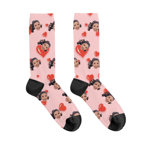 Personalized Valentines Day Face Socks