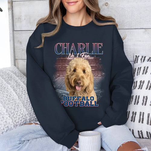 Personalized American Football Pet Photo Sweatshirt