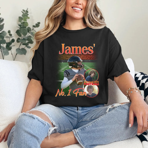 Personalized American Football Custom Photo T-Shirt