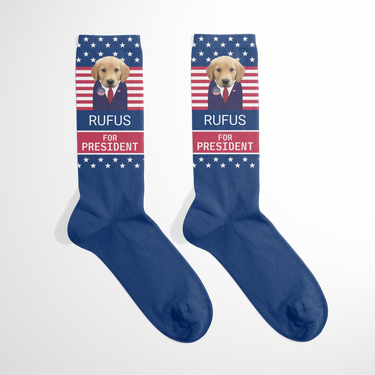 Personalized President's Day Pet Face Socks