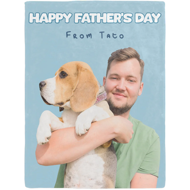 Personalized Pet Photo Upload Father’s Day Blanket