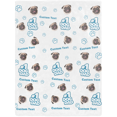 Personalized Father’s Day Pet Face Pattern Blanket