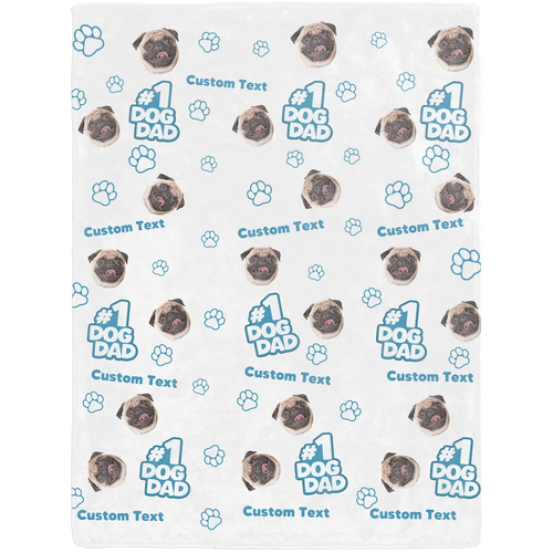 Personalized Father’s Day Pet Face Pattern Blanket