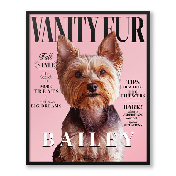 Personalized Vanity Fur Pet Face Magazine Cover