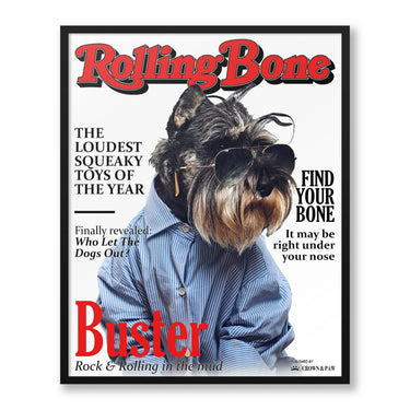 Personalized Rolling Bone Pet Face Magazine Cover