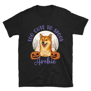 Personalized Too Cute to Spook Halloween Pet Face T Shirt