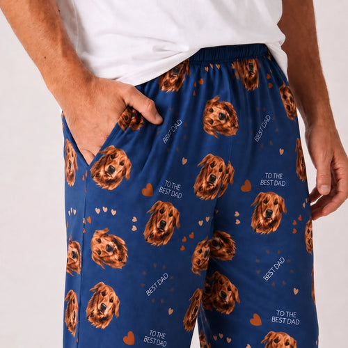 Custom Pet Face Mens Pajama Pants