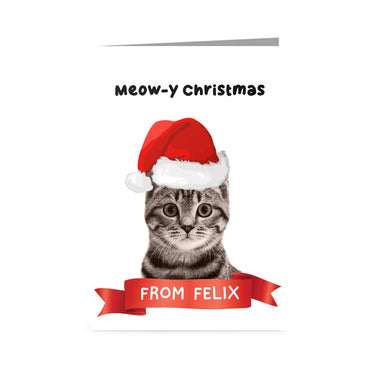 Meowy Christmas Cat Greetings Cards - Custom Pet Christmas Cards