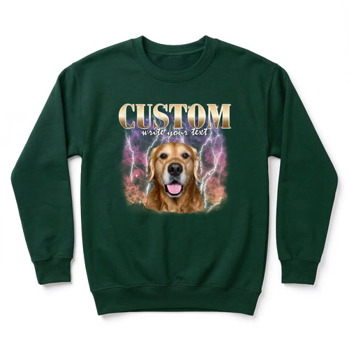 Children's Custom Vintage Style Pet Sweatshirt personalized with your pet's photo, design example 3