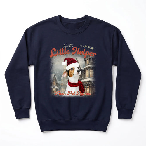 Children's Custom Vintage Christmas Pet Sweatshirt personalized with your pet's photo, design example 5
