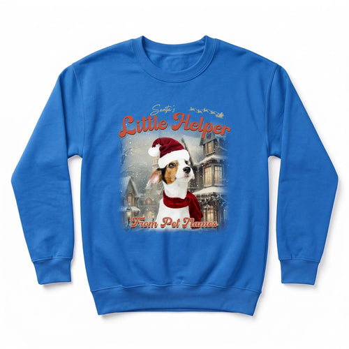Children's Custom Vintage Christmas Pet Sweatshirt personalized with your pet's photo, design example 7