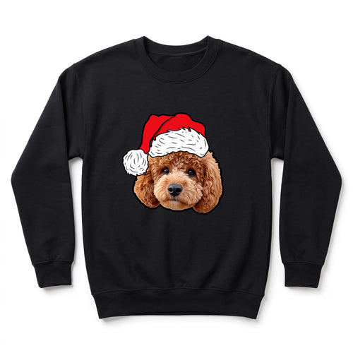 Children's Novelty Pet Face Christmas Sweatshirt personalized with your pet's photo, design example 1