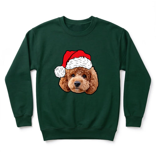 Children's Novelty Pet Face Christmas Sweatshirt personalized with your pet's photo, design example 3