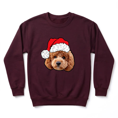 Children's Novelty Pet Face Christmas Sweatshirt personalized with your pet's photo, design example 4
