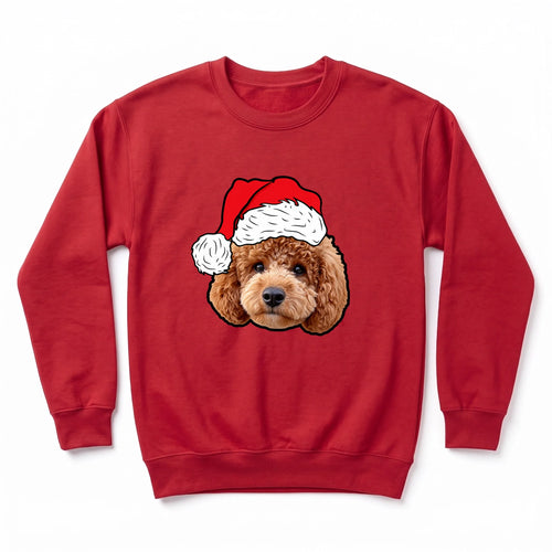 Children's Novelty Pet Face Christmas Sweatshirt personalized with your pet's photo, design example 6