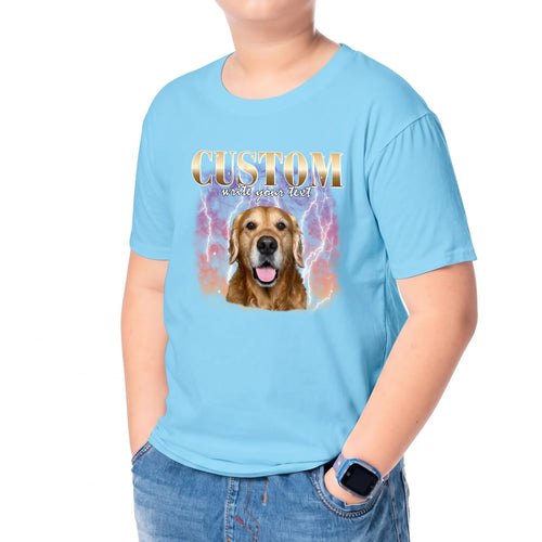 Lifestyle Youth TShirt Mock Up - Light Blue